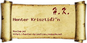 Henter Krisztián névjegykártya